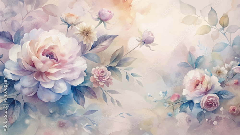 Watercolor flower background in pastel shades Watercolor flower background in pastel shades
