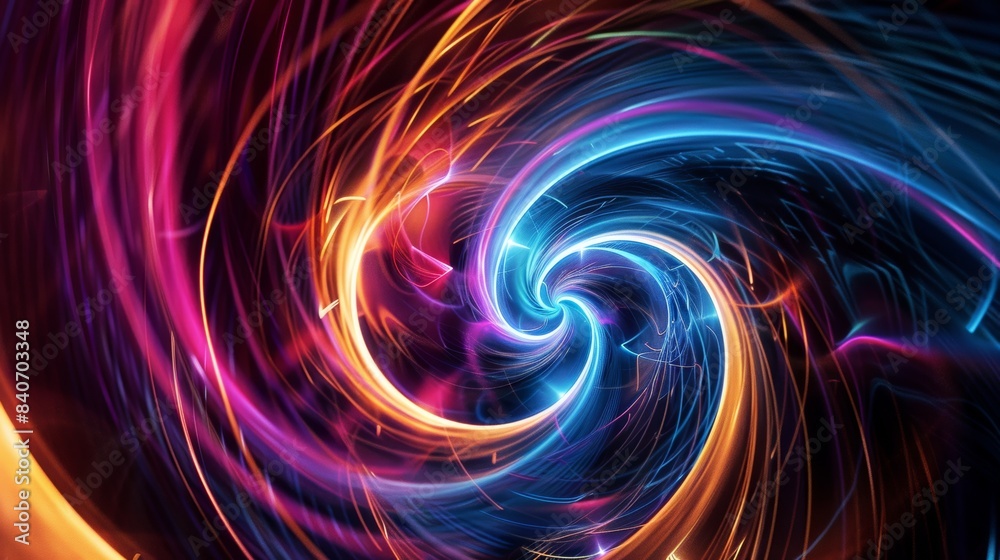 Hi-tech digital swirl with luminous lines and geometric shapes, forming a sophisticated and engaging abstract background Hi-tech digital swirl with luminous lines and geometric shapes, forming a sophisticated and engaging abstract background