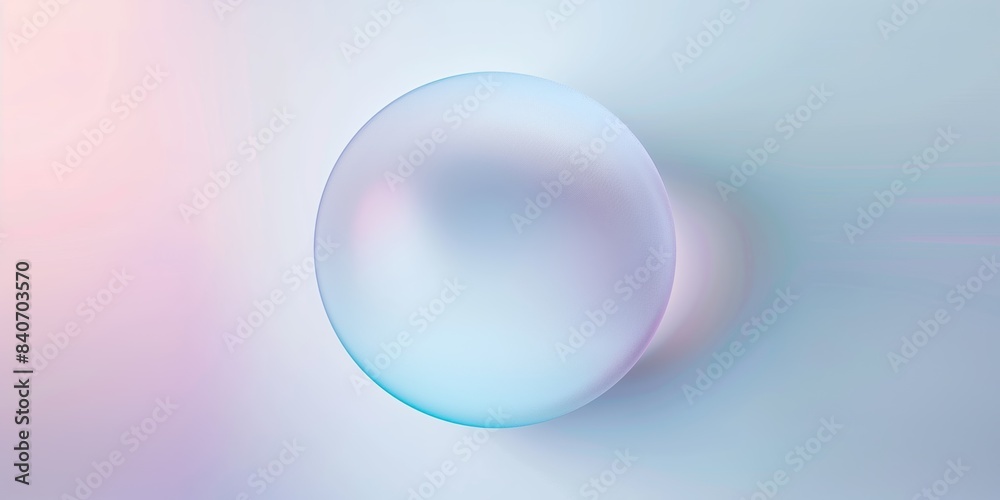 Abstract, minimalistic photography with a white background and a blue gradient circle creating a serene visual effect