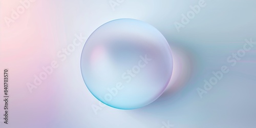Abstract  minimalistic photography with a white background and a blue gradient circle creating a serene visual effect