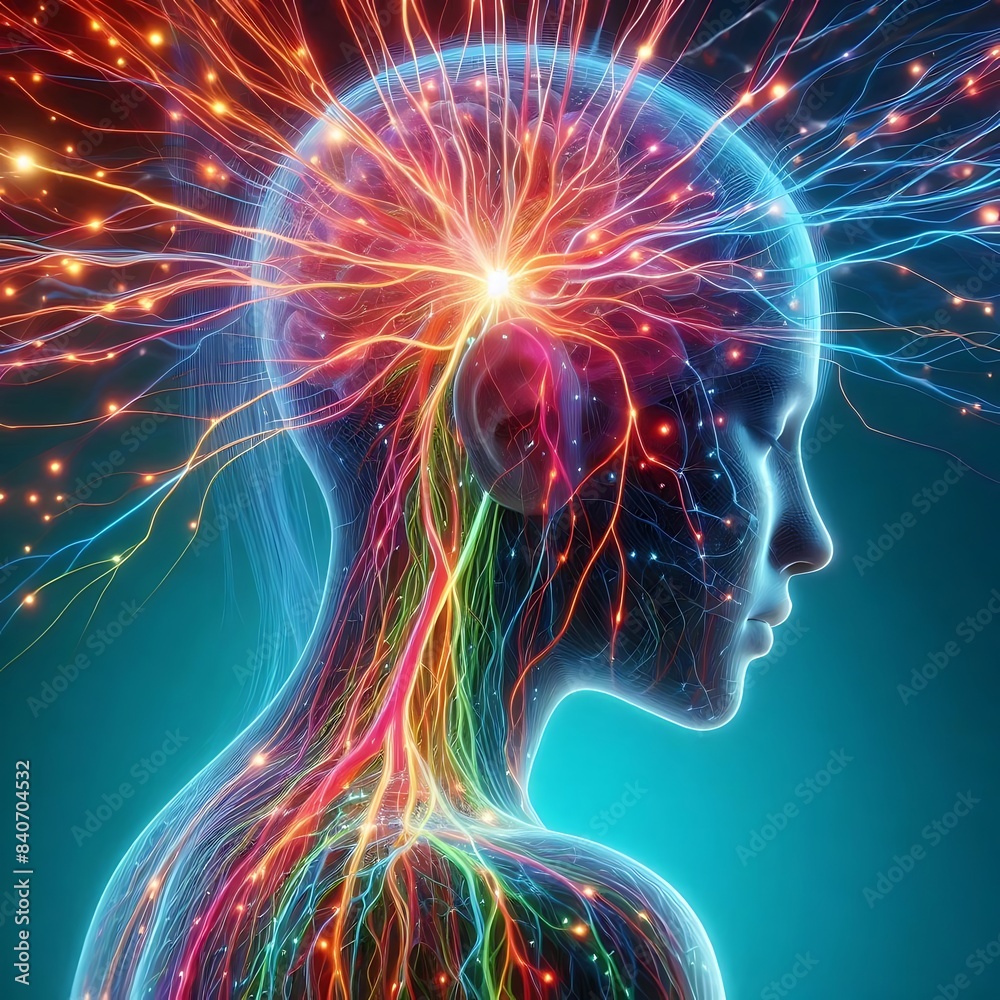 background with human nervous system,Generative AI background with human nervous system,Generative AI