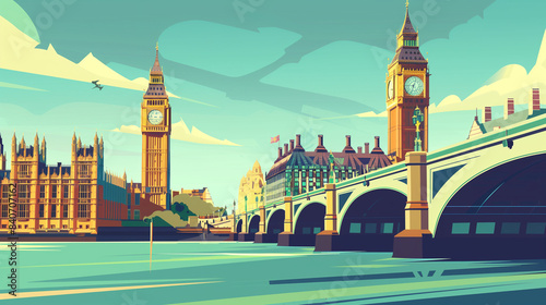 city skyline at sunset big ben london bridge