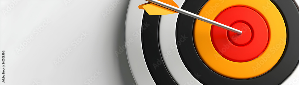 Flat design target icon with ample copy space on white background: Vector image for business goals and objectives visuals. Photo Stock Concept Flat design target icon with ample copy space on white background: Vector image for business goals and objectives visuals. Photo Stock Concept