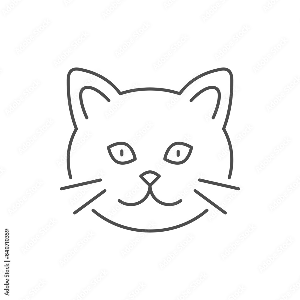 Cat face line outline icon Cat face line outline icon