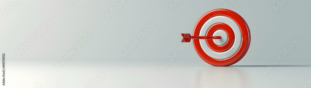Photo Realistic Target Icon with Copy Space on White Background   Vector Image for Business Goals Visuals