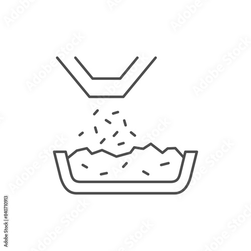 Cat toilet absorbent line icon