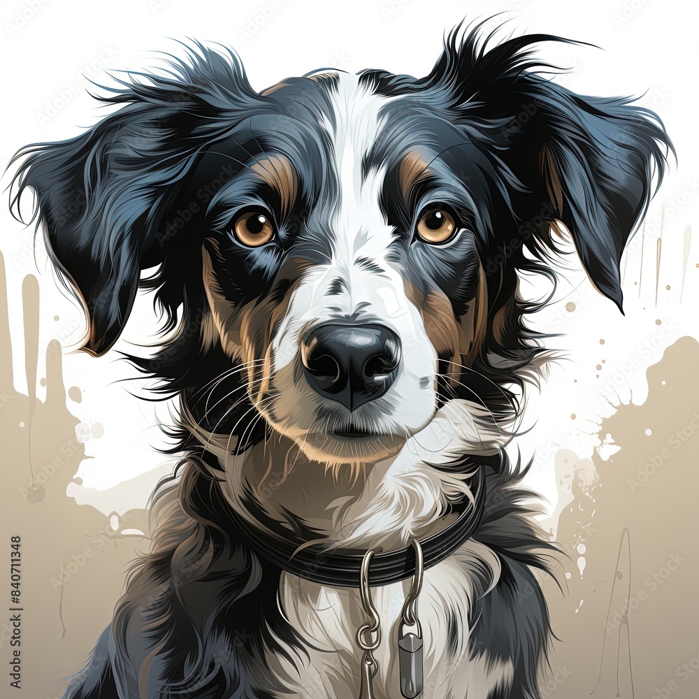 Fototapeta premium a dog that has a harness on its neck