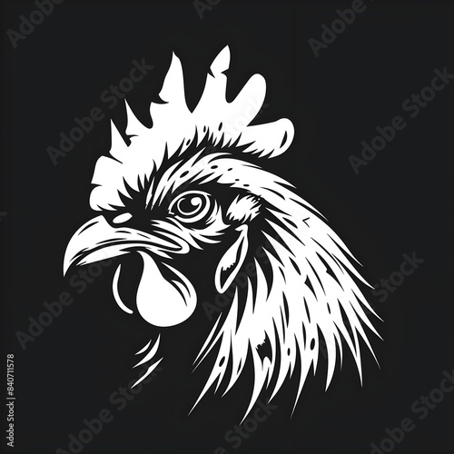 Wallpaper Mural Head of Rooster logo design isolated on white  Torontodigital.ca