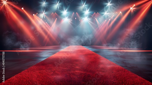 Wallpaper Mural Red carpet on a grand stage,by a dramatic spotlight background Torontodigital.ca