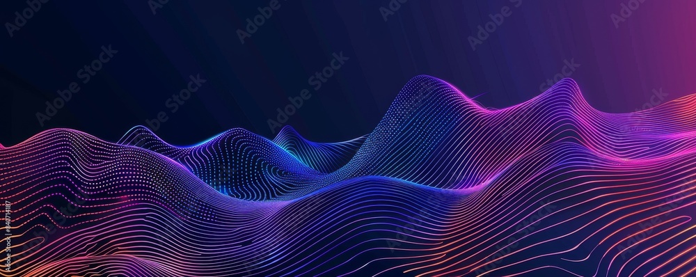 Fototapeta premium Abstract dark background with vibrant colorful lines forming a circular design