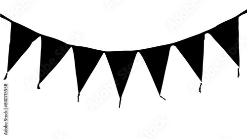 Black decorative Flag String vector for Celebrations and Parties