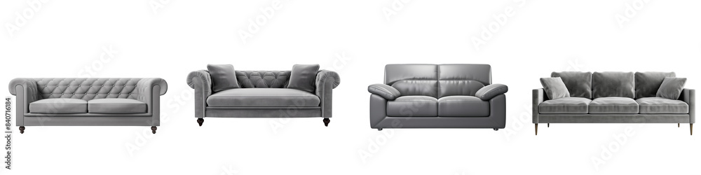 Collection of sofas isolated on transparent or white back ground Collection of sofas isolated on transparent or white back ground