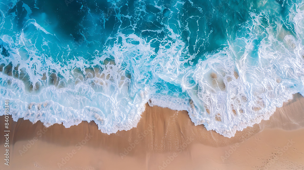 Naklejka premium beautiful beach with waves sea