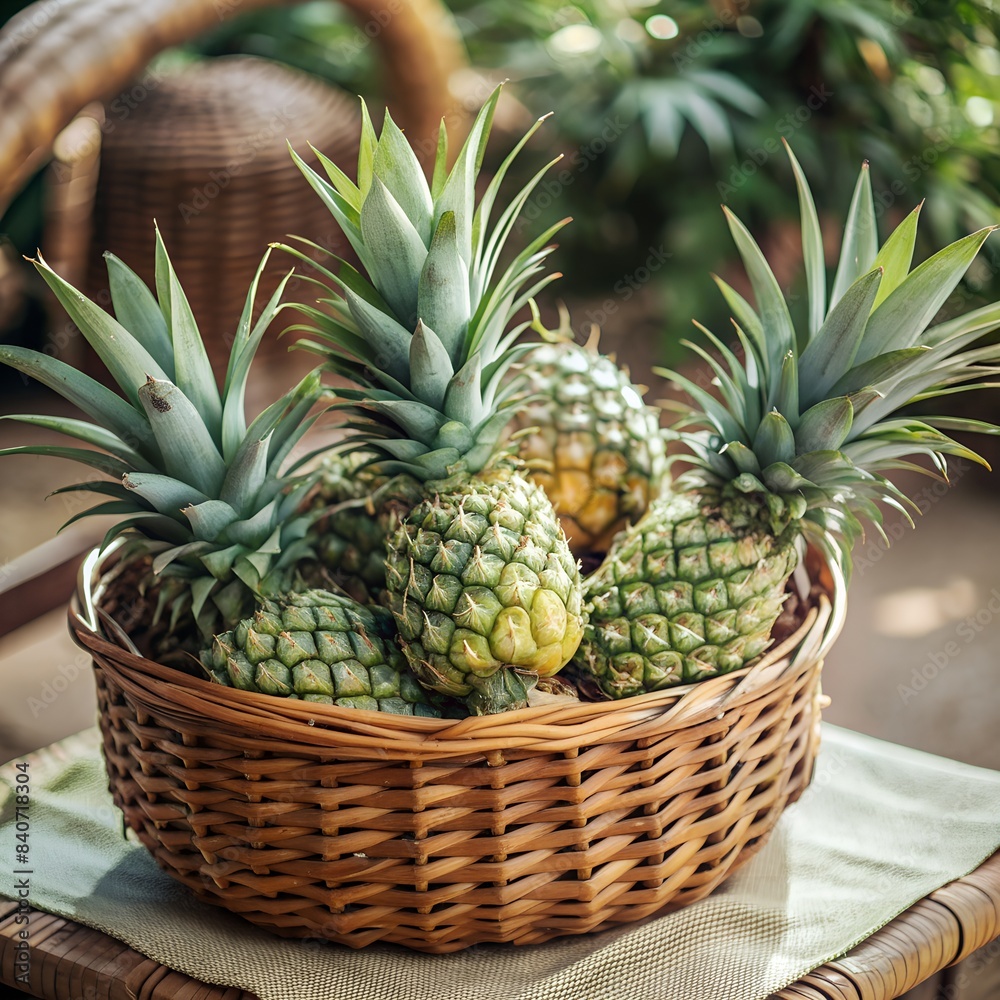 Fototapeta premium Fresh Tropical Pineapple Isolated on Background
