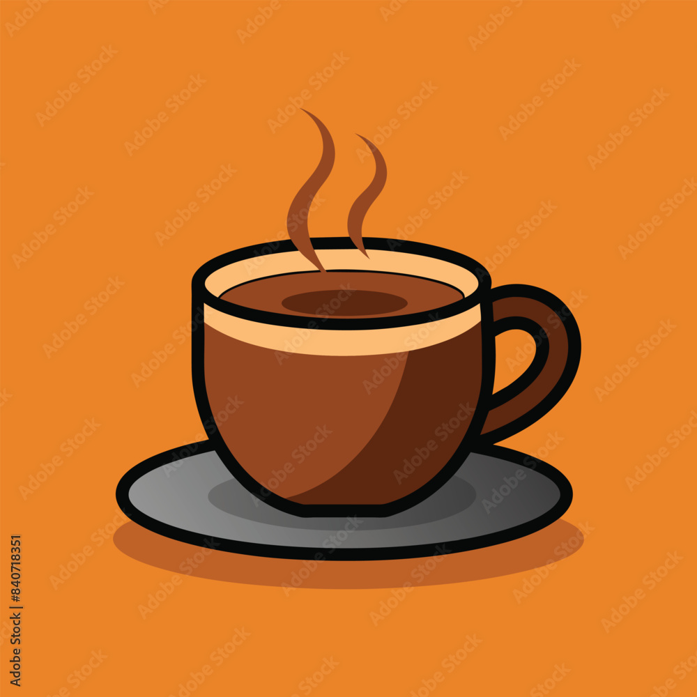 A cup of fresh coffee. Vector illustration. Flat style. A cup of fresh coffee. Vector illustration. Flat style.
