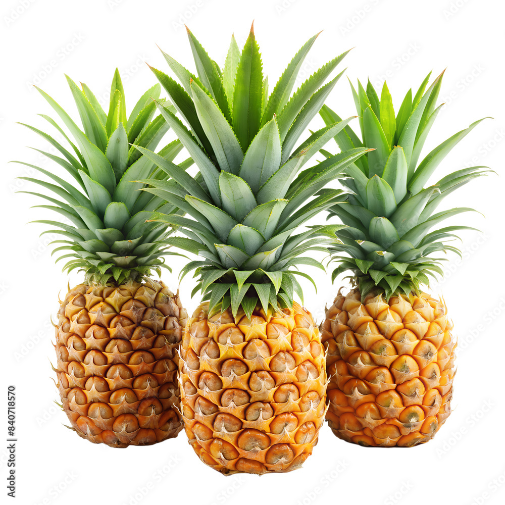 Fresh Tropical Pineapple Isolated on Background