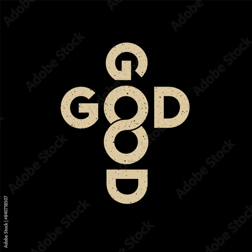 GOD is Good christian quote. Christian t-shirt print design. Typographic concept for church hoodie or clothes for youth camp. Vector illustration