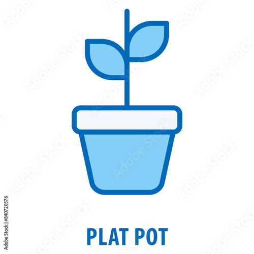 Plat Pot Icon simple and easy to edit for your design elements