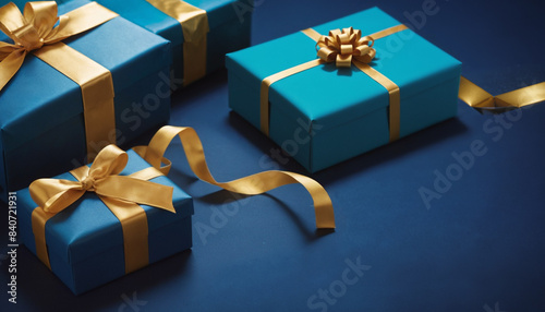 blue golden christmas gifts...