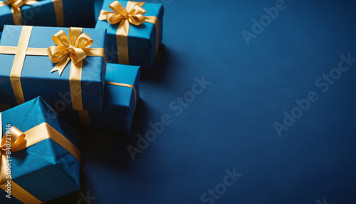 blue golden christmas gifts...
