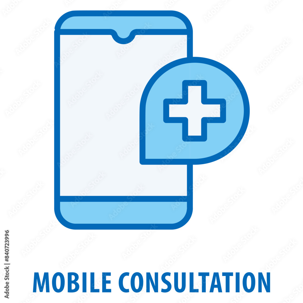 Fototapeta premium Mobile consultation Icon simple and easy to edit for your design elements