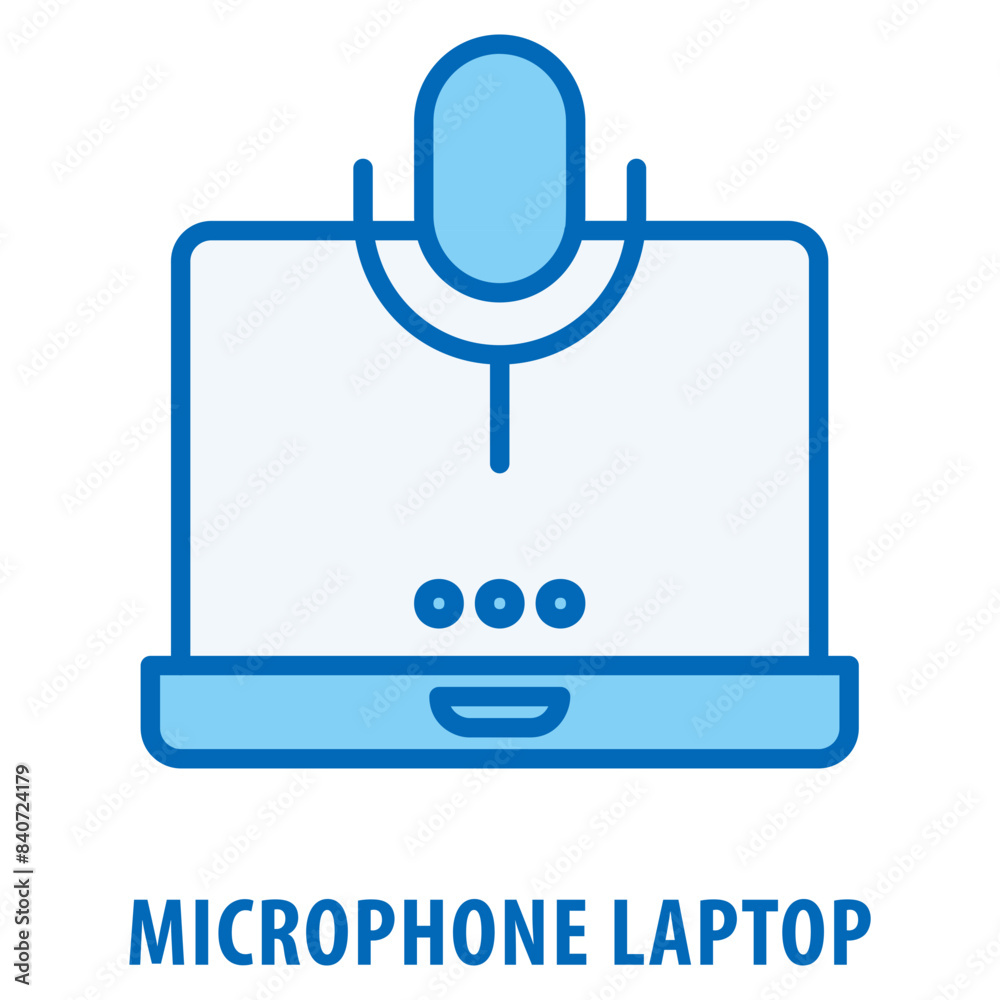 Microphone Laptop Icon simple and easy to edit for your design elements Microphone Laptop Icon simple and easy to edit for your design elements
