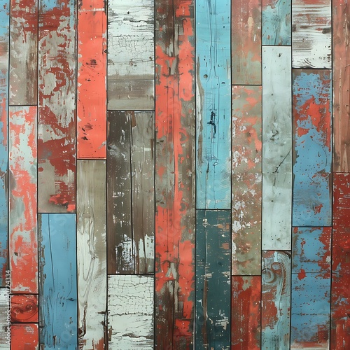 Colorful Weathered Wood Planks