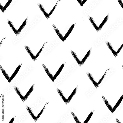 Hand drawn ink seamless pattern. Trendy monochrome doodles and brush marks. Simple abstract background. Great for textile, fabric, wallpaper, wrapping, scrapbook and packaging