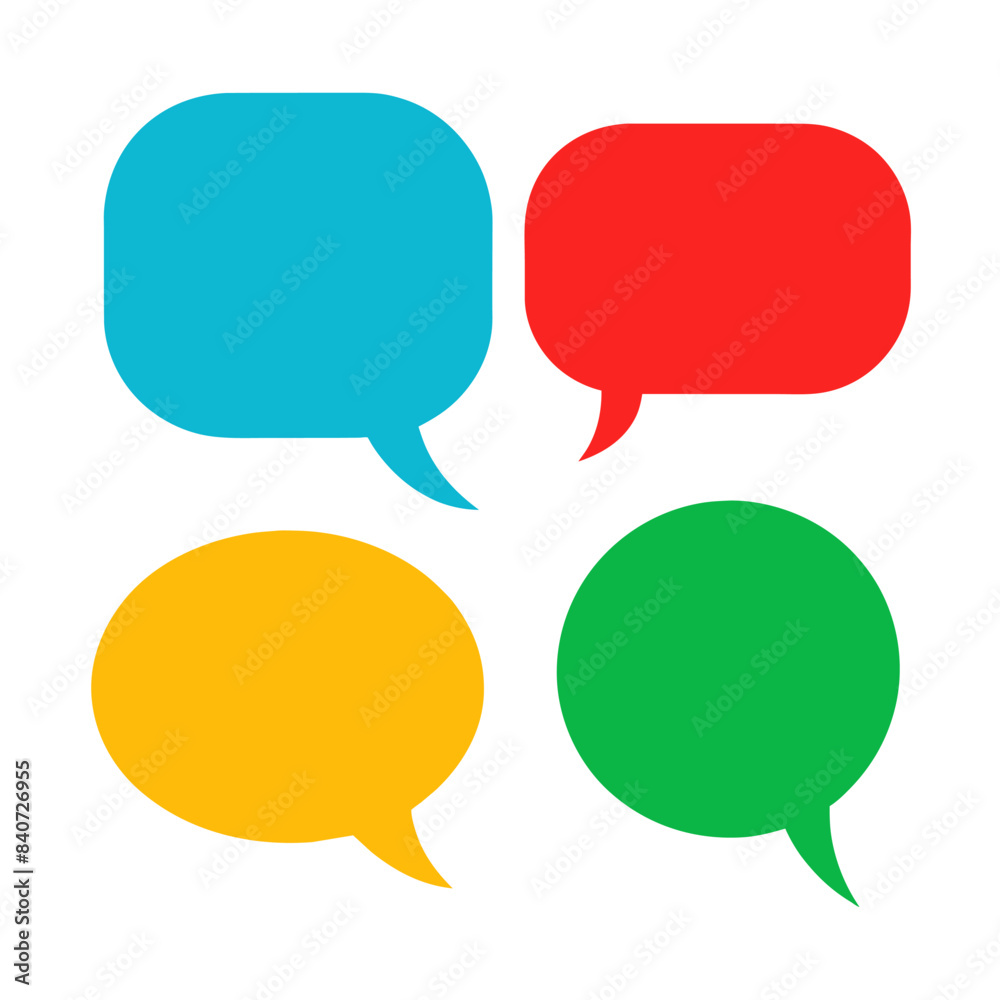 Colorful Speech Bubbles Communication Concept. Vibrant dialogue and social interaction Colorful Speech Bubbles Communication Concept. Vibrant dialogue and social interaction