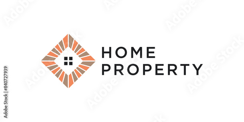 Classy home property logo design with a simple and modern style. Premium Vector