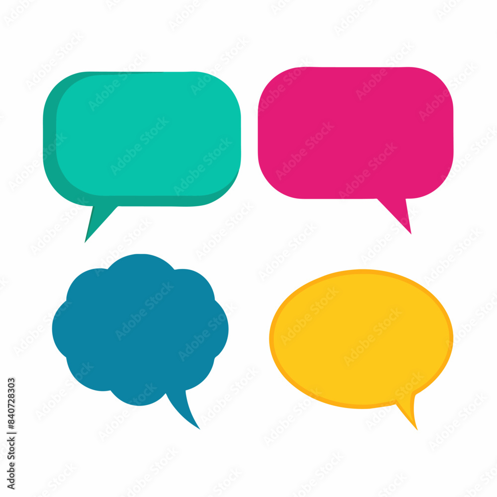 Colorful Speech Bubbles Communication Concept. Vibrant dialogue and social interaction Colorful Speech Bubbles Communication Concept. Vibrant dialogue and social interaction