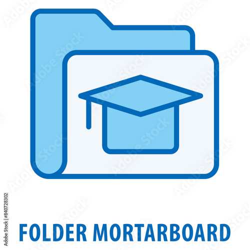 Folder mortarboard Icon simple and easy to edit for your design elements