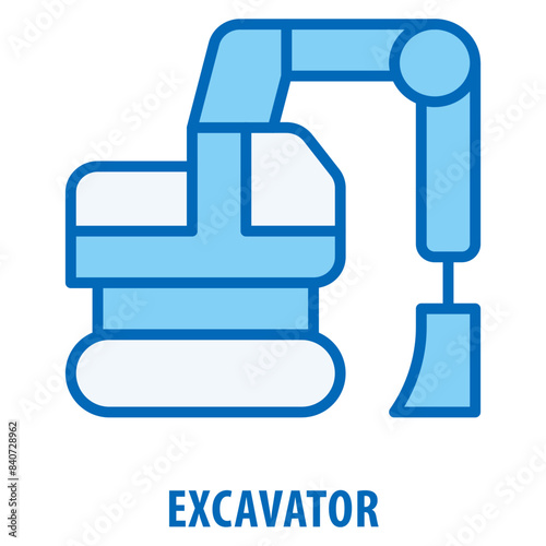 Excavator Icon simple and easy to edit for your design elements