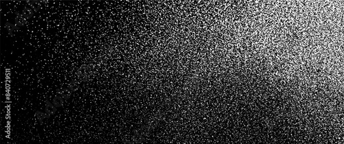 Snow, stars, twinkling lights, rain drops on black background. Abstract vector noise. Small particles of debris and dust. Distressed uneven grunge texture overlay.