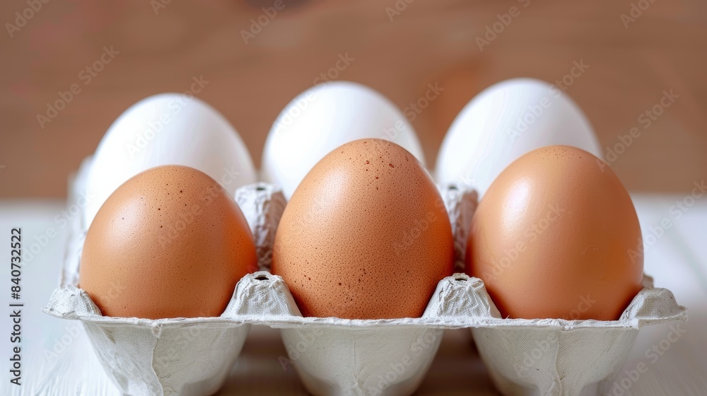  brown and white eggs 