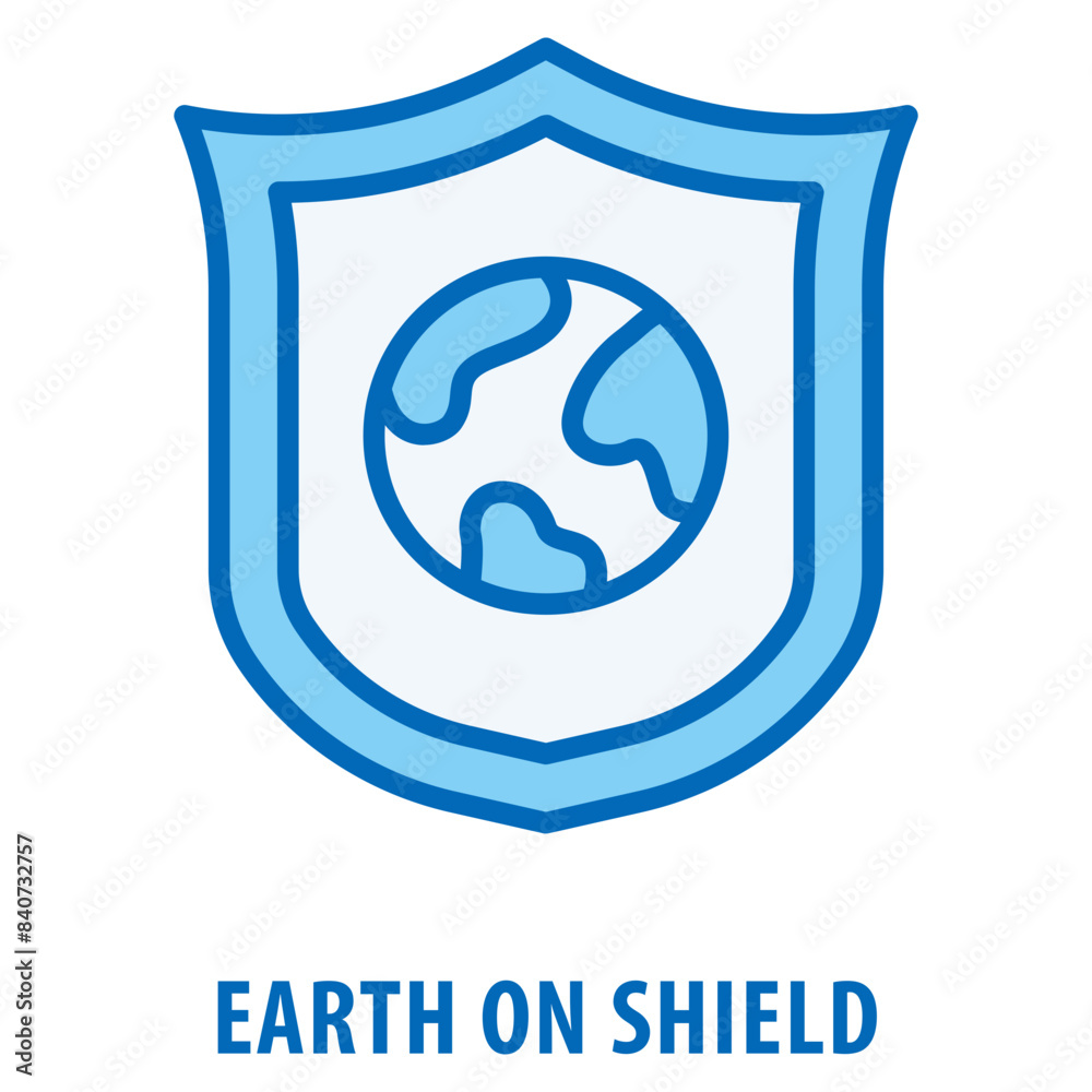 Earth on Shield Icon simple and easy to edit for your design elements Earth on Shield Icon simple and easy to edit for your design elements