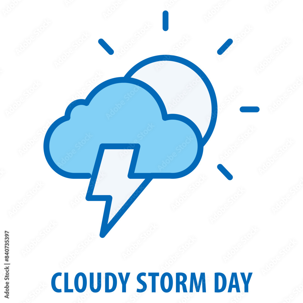 Cloudy Storm Day Icon simple and easy to edit for your design elements Cloudy Storm Day Icon simple and easy to edit for your design elements