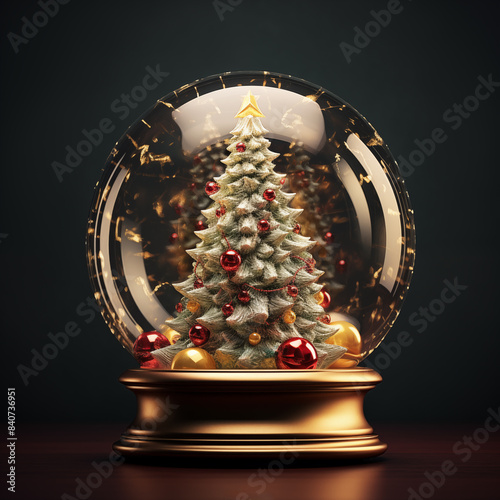 Golden christmas ball on black
