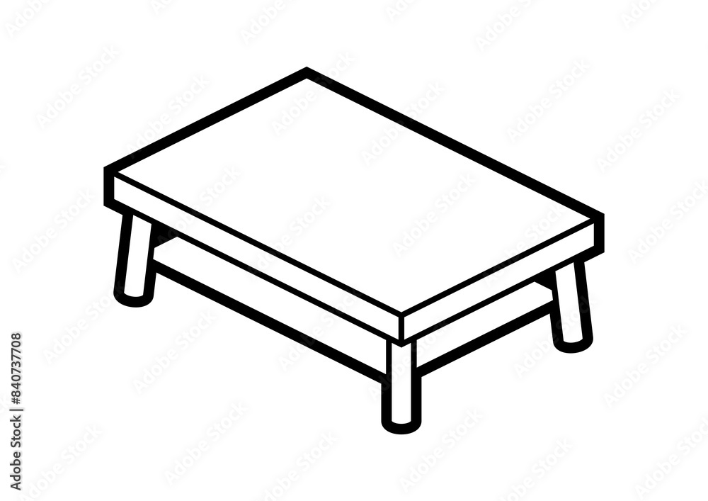 Coffee table icon in isometry style. Domestic and office furniture and equipment. Coffee table icon in isometry style. Domestic and office furniture and equipment.