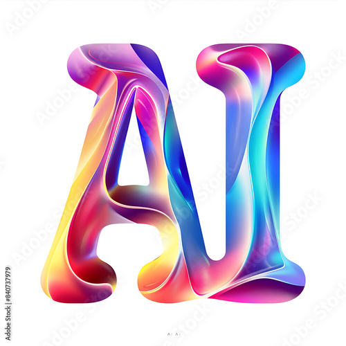AI lettering design in colors
