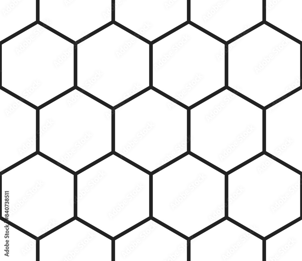 Abstract background with geometric mosaic shapes. Simple hexagon pattern with bold cells. Large hexagons. Seamless tileable vector illustration. Abstract background with geometric mosaic shapes. Simple hexagon pattern with bold cells. Large hexagons. Seamless tileable vector illustration.