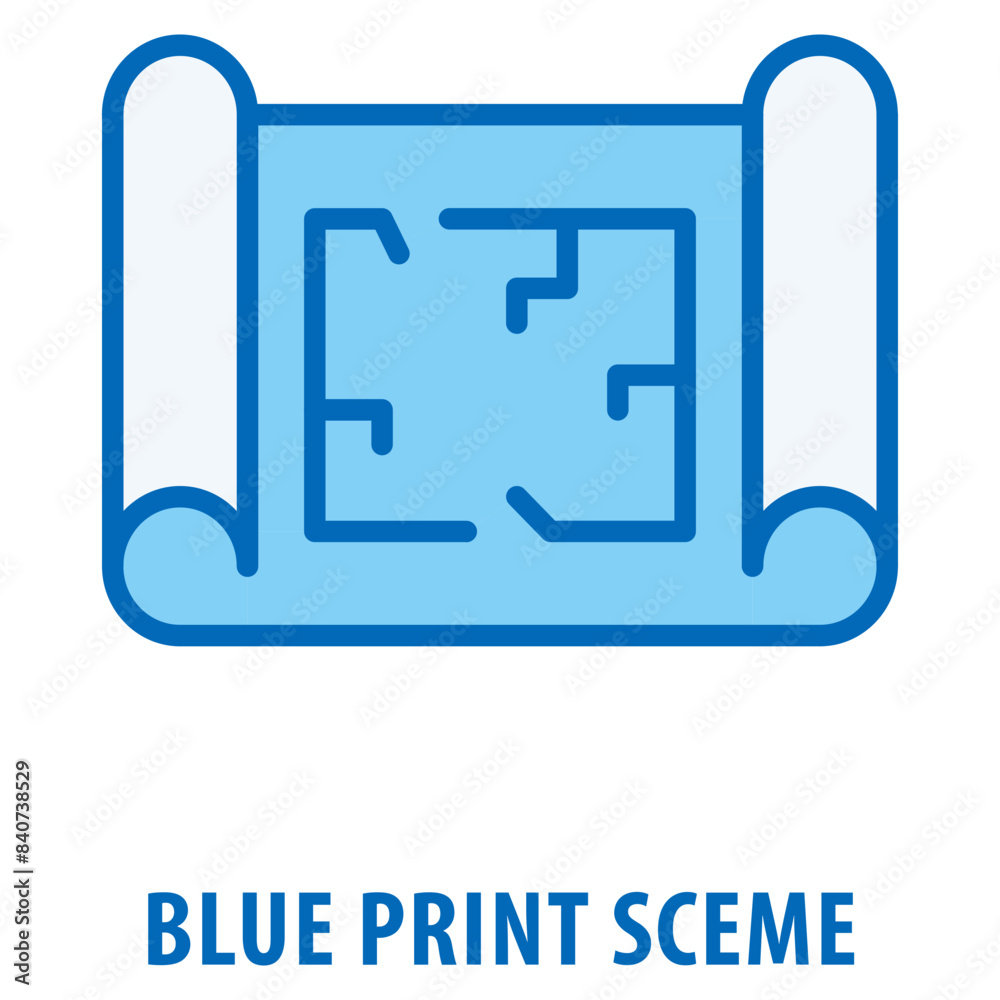 Blue print sceme Icon simple and easy to edit for your design elements Blue print sceme Icon simple and easy to edit for your design elements
