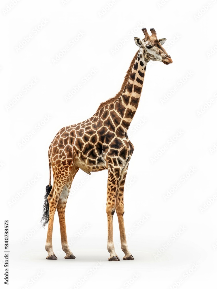 Obraz premium giraffe isolated on white background hyper realistic 