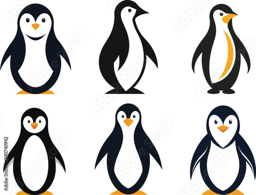 Minimalist penguin mascot vector illustration