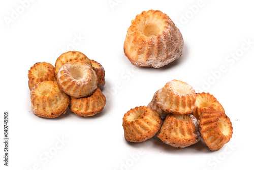 Cake made of cottage cheese isolated on a white background.