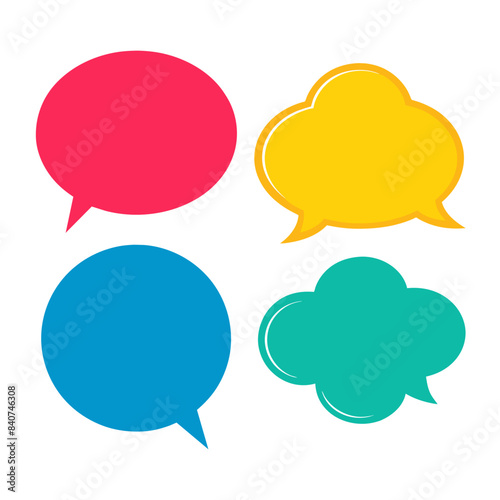 Colorful Speech Bubbles Communication Concept. Vibrant dialogue and social interaction