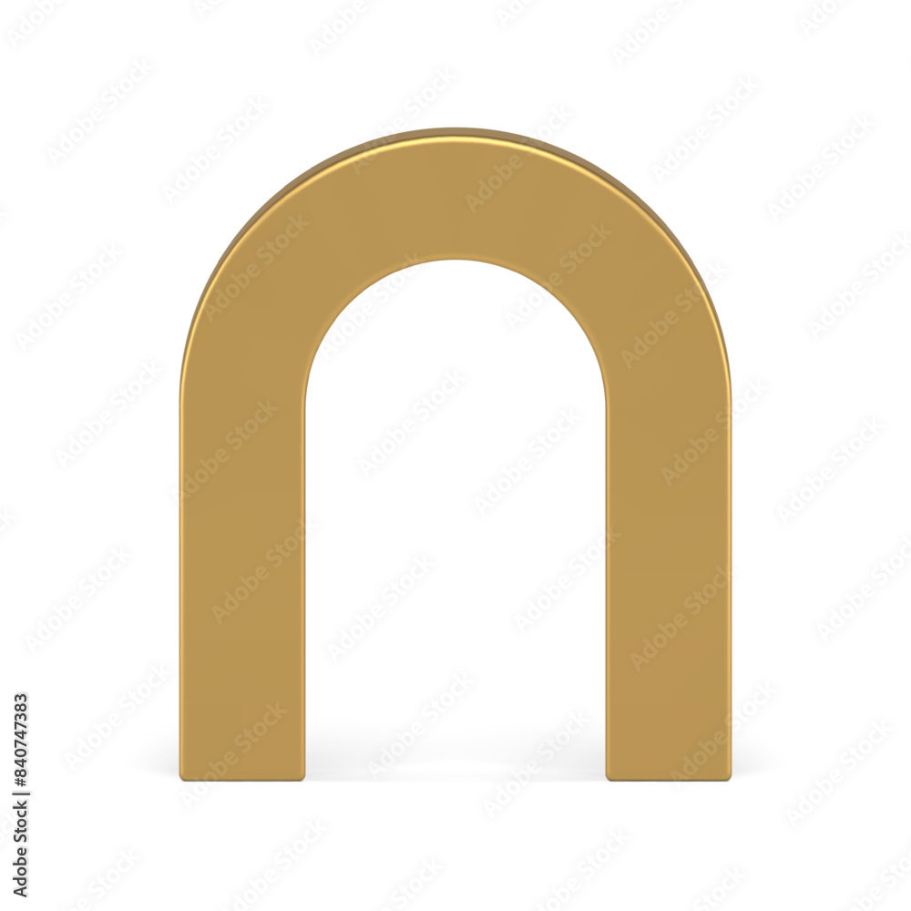 Golden metallic horseshoe arch geometric curved border frame front view