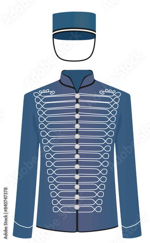 Blue  hotel receptionist uniform. vector