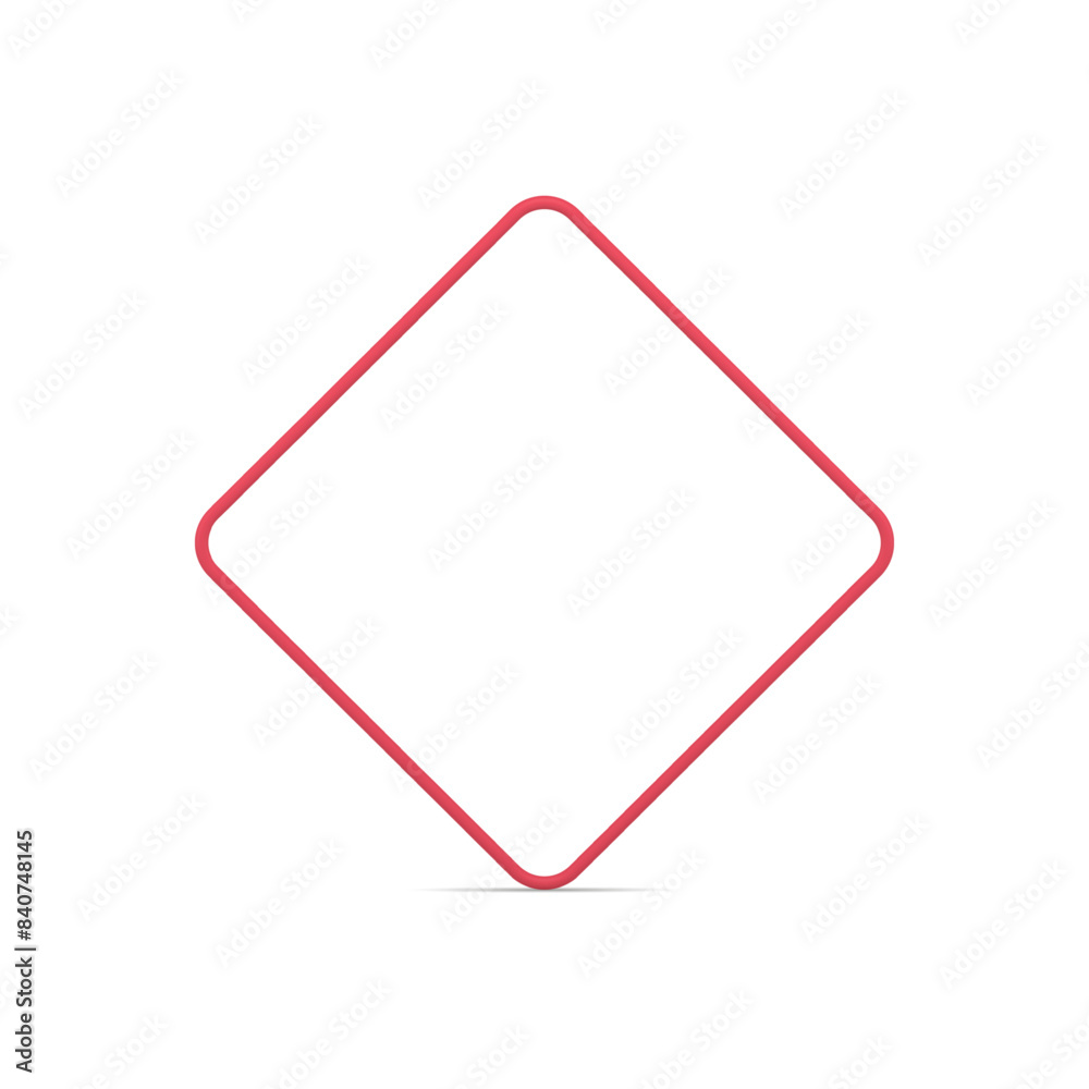Regular squared rhombus red thin metallic frame smooth angled modern design realistic vector Regular squared rhombus red thin metallic frame smooth angled modern design realistic vector