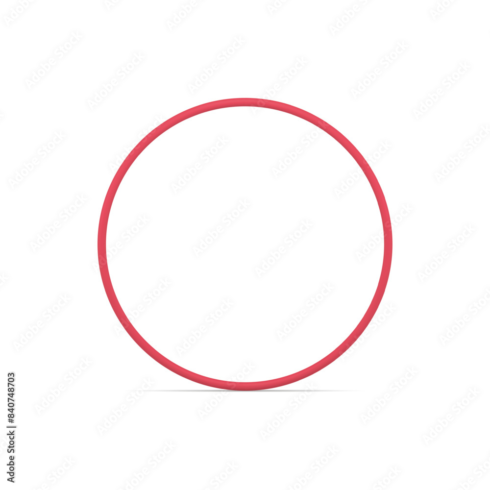 Rounded red frame geometric abstract 3d element decorative design realistic vector illustration Rounded red frame geometric abstract 3d element decorative design realistic vector illustration